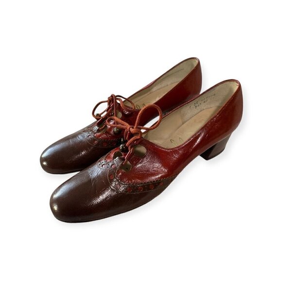 Vintage (Joseph) Larose Mod Spectator Ghillie Brogue Pumps, Size 7 4A (narrow) - Picture 2 of 12